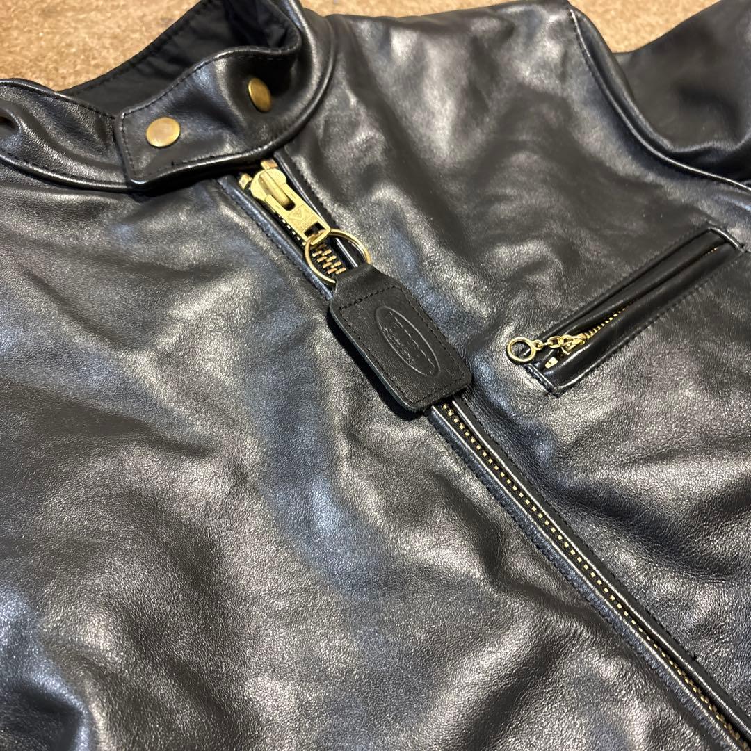 36inch 美品　バンソンB ブラック　レザー　シングルライダースジャケット