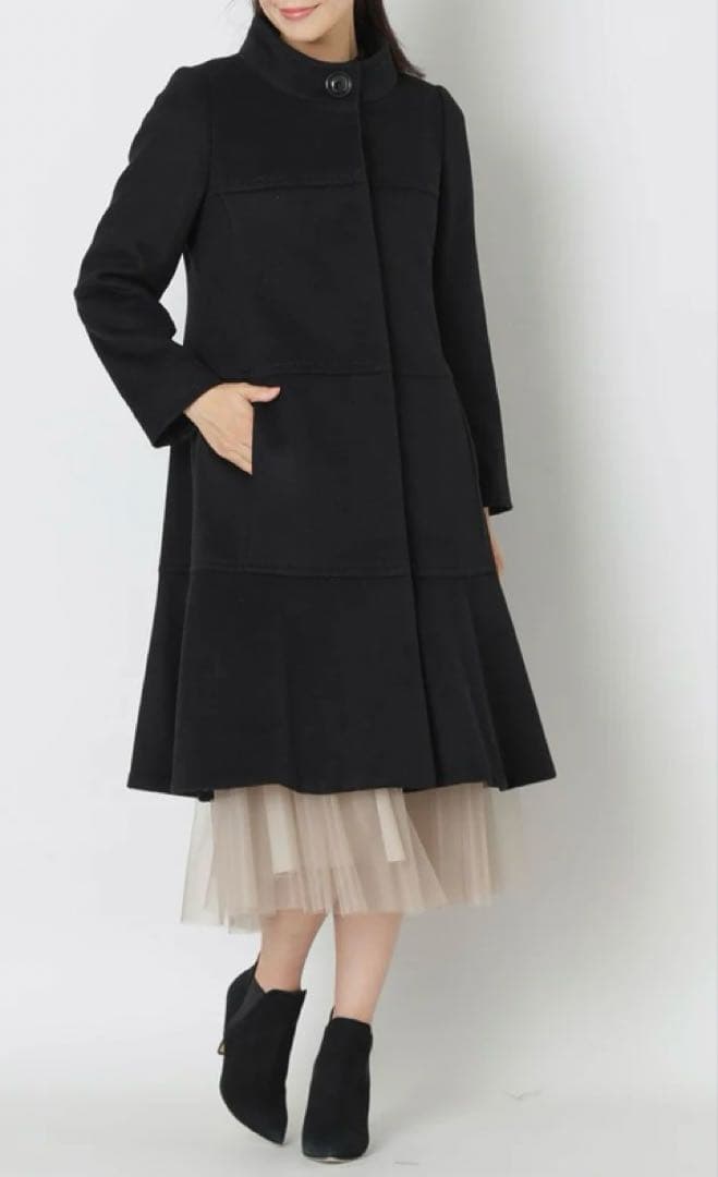 タグ付新品未使用♡tobechic大きいサイズ44♡ウールスタンドカラーコート