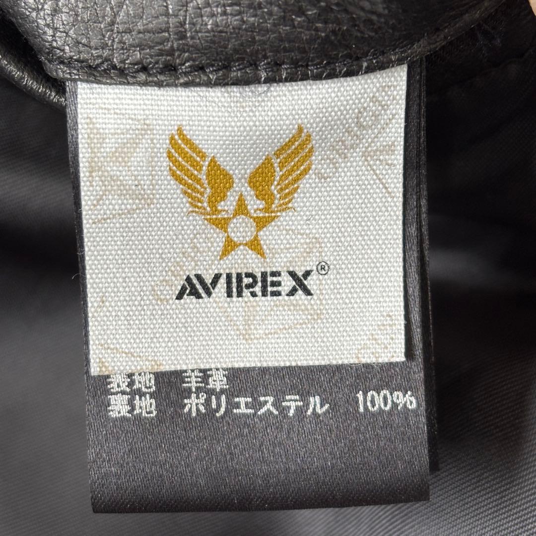 美品 AVIREX ダブル ライダースジャケット ラムレザー XLサイズ 黒