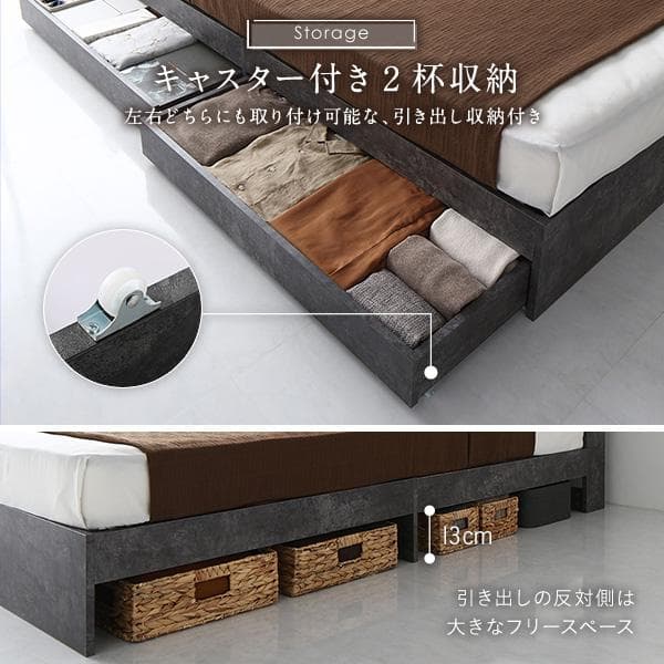 ベッド セミダブル ベッドフレームのみ ストーングレー ds-2499737