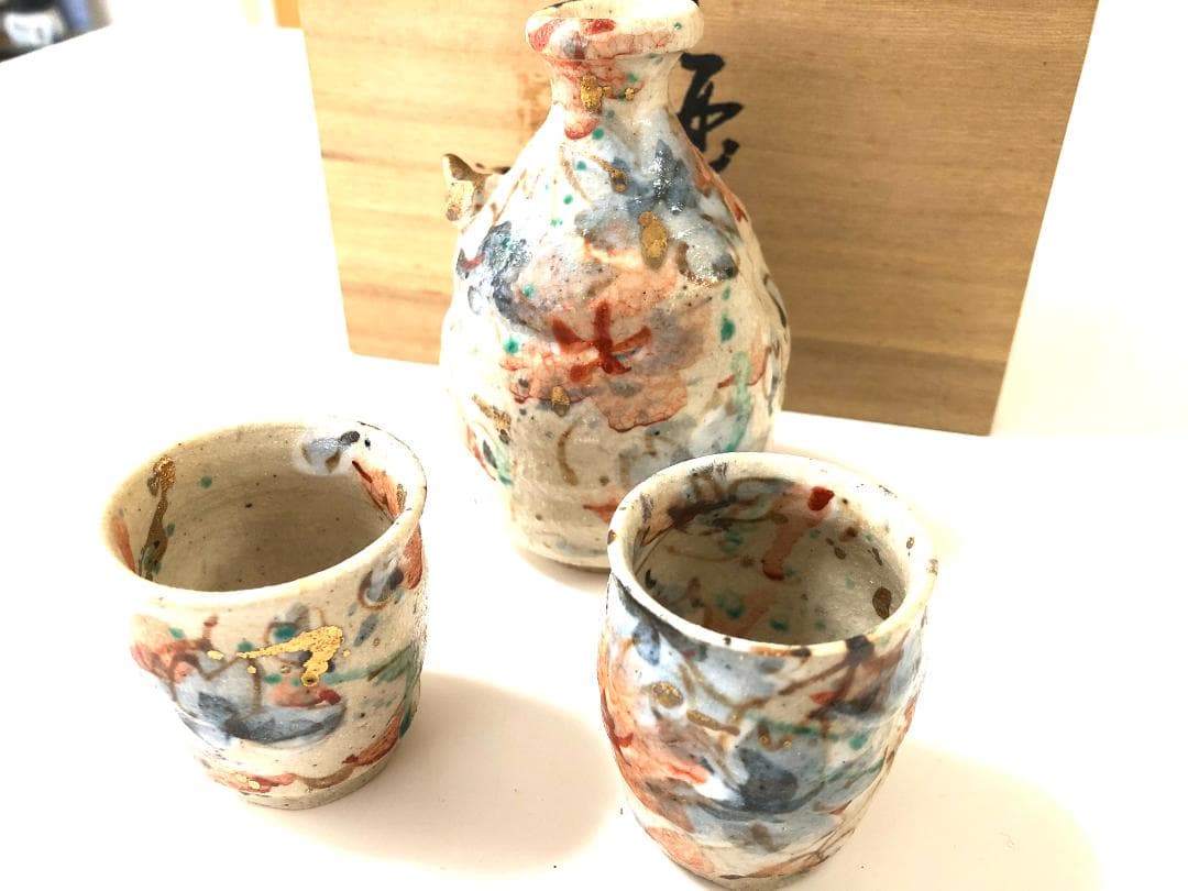 【大人気・作家】 和田一人 作品名「花吹雪」 酒器セット 半酒器 徳利 お猪口