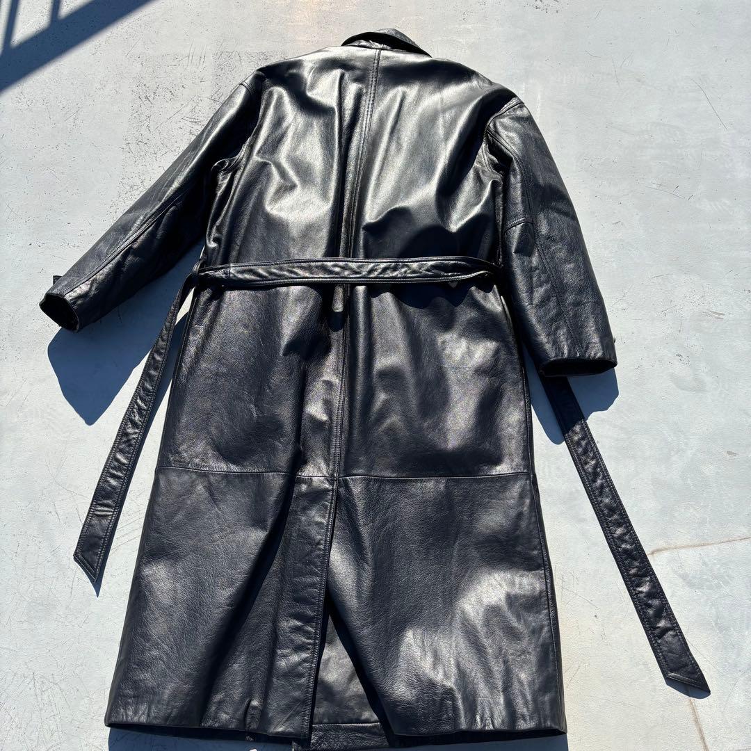 Wilsons leather レザーコート マキシ丈 モード ブラック 本革