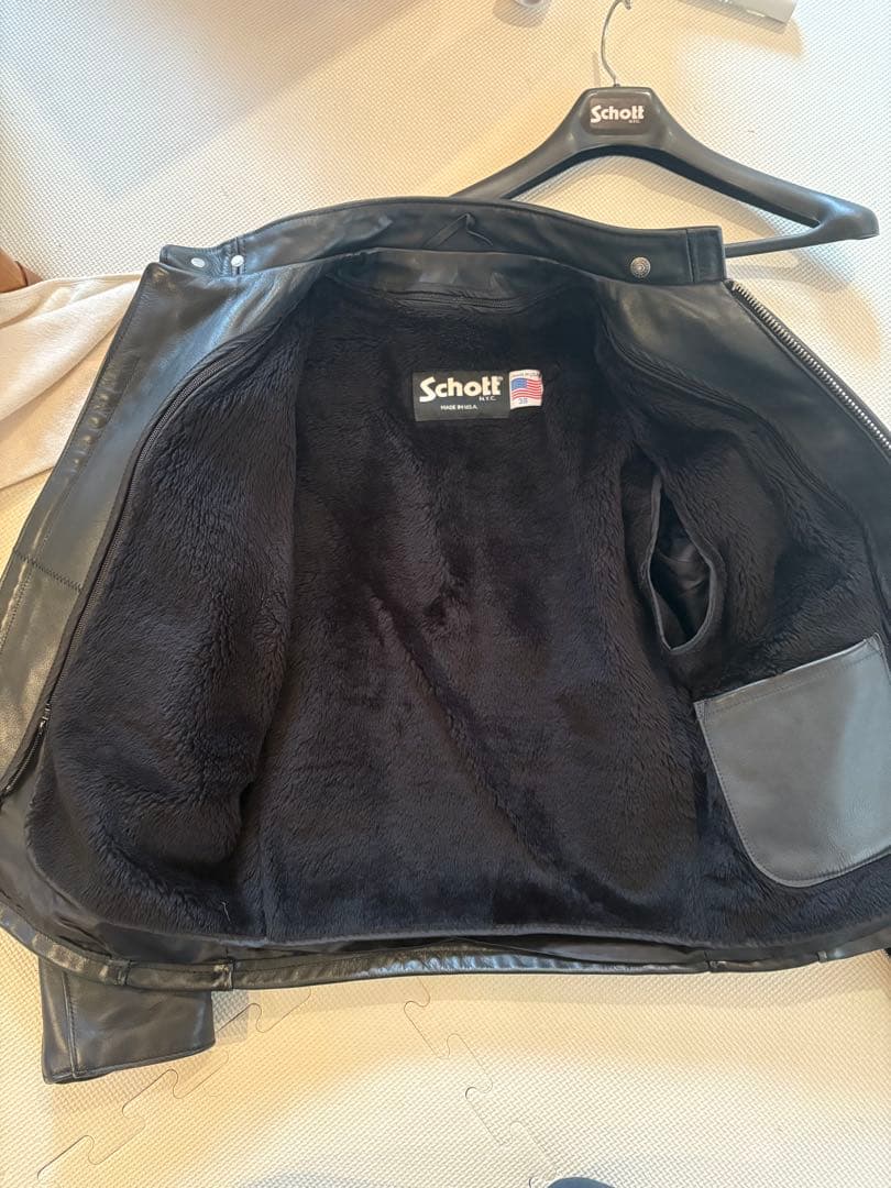 （美品）Schott ブラック シングルライダースジャケット641