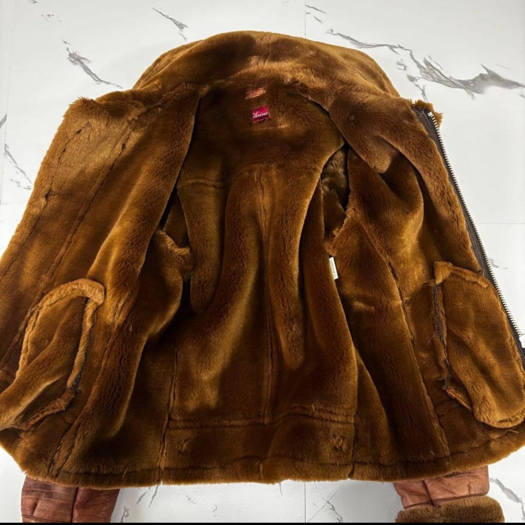 AVIREX✨激レア　B-1フライトジャケット　クロコ型押し　リアルムートン　M