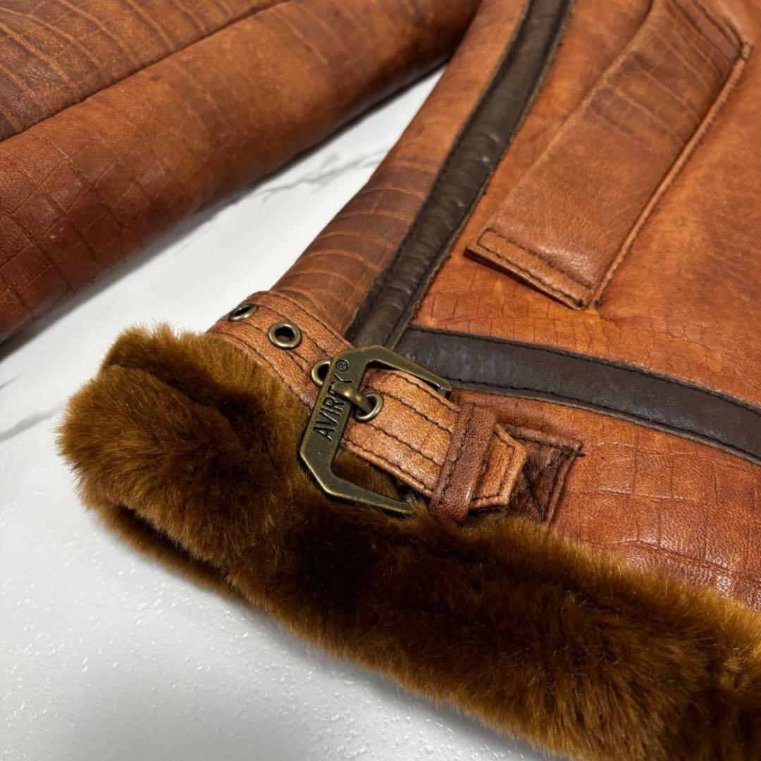 AVIREX✨激レア　B-1フライトジャケット　クロコ型押し　リアルムートン　M