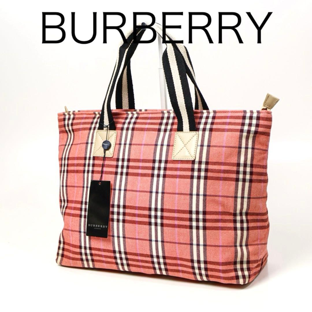 H5137-30◾️新品バーバリー　ノバチェックキャンバストートバッグ Y2K