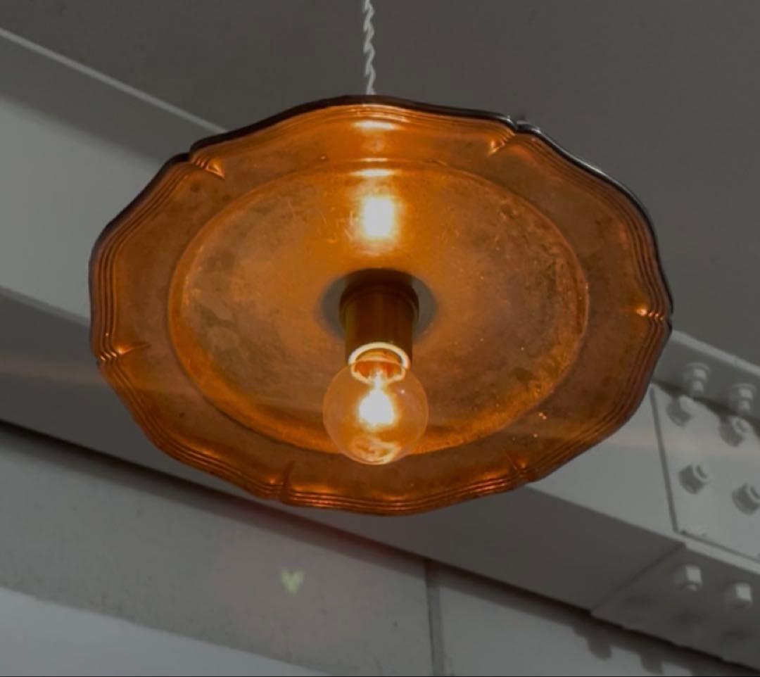 早い者勝ち価格♪　アンティーク　花リム　ランプシェード　ペンダントライト　激レア