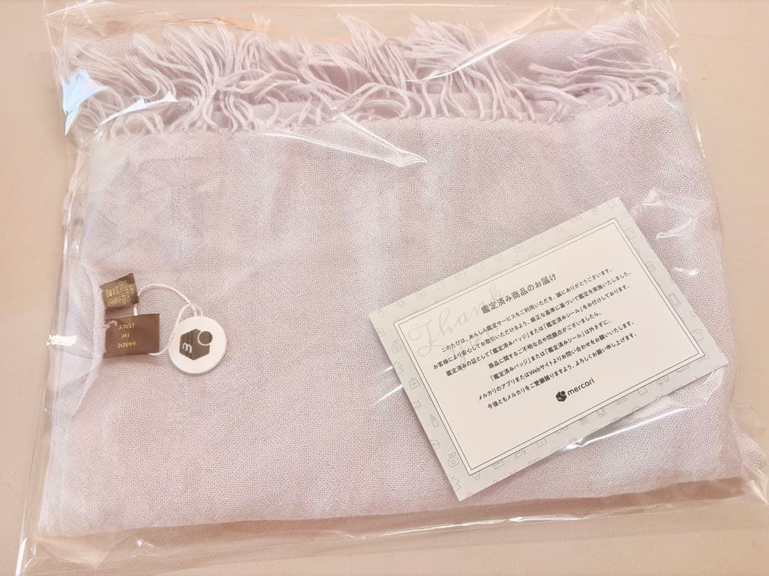 【Loro Piana】✨カシミヤシルク100%大判ストール淡ラベンダー 鑑定済