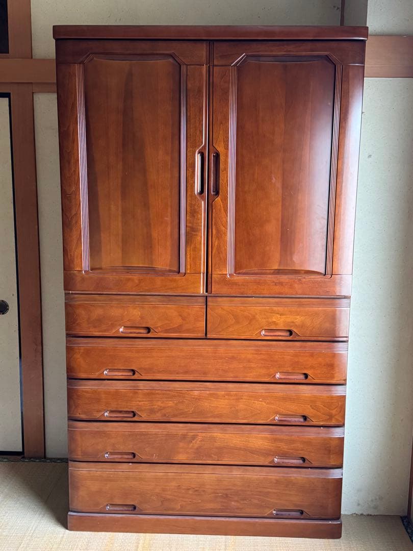 【引き取りok】和ダンス 木製タンスダークブラウン　和装収納