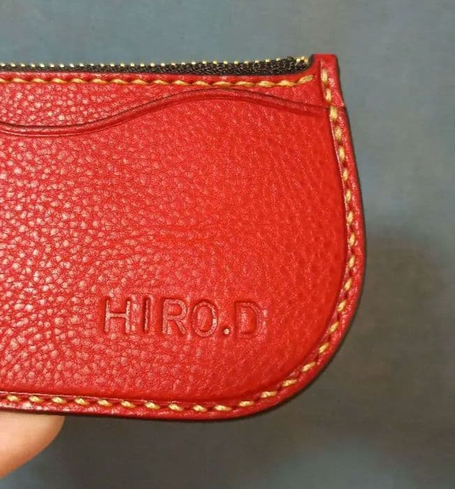 イタリアンレザー小銭入れケース 小物入れ ヌメ革本革 ハンドメイド手縫い