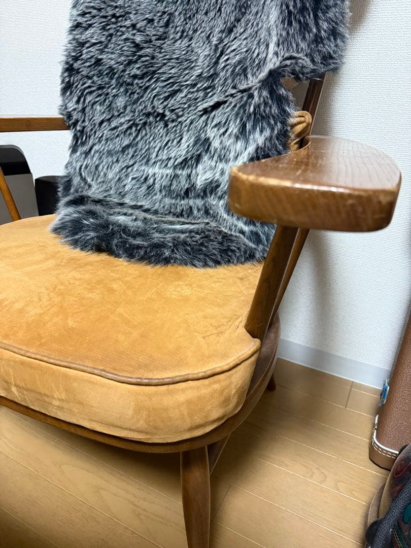 柏木工 オットマン付き ラウンジチェア 国産木製 ミッドセンチュリー 引取限定