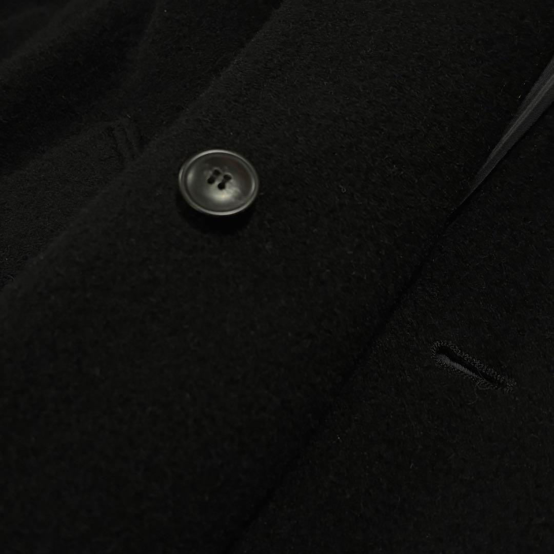 ミズイロインド　ウールブレンド　スタンドカラーコート　ロングコート　ブラック