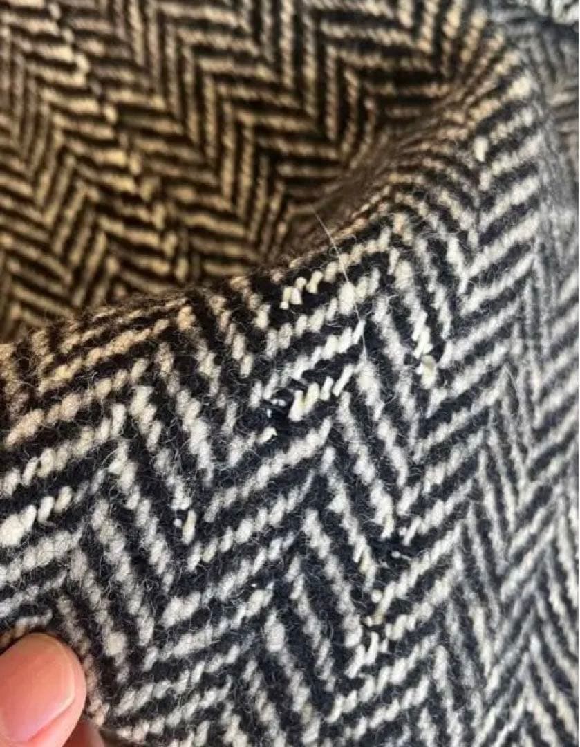 バーバリー 一枚袖 ヘリンボーン コート ツイード ダブル コート 英