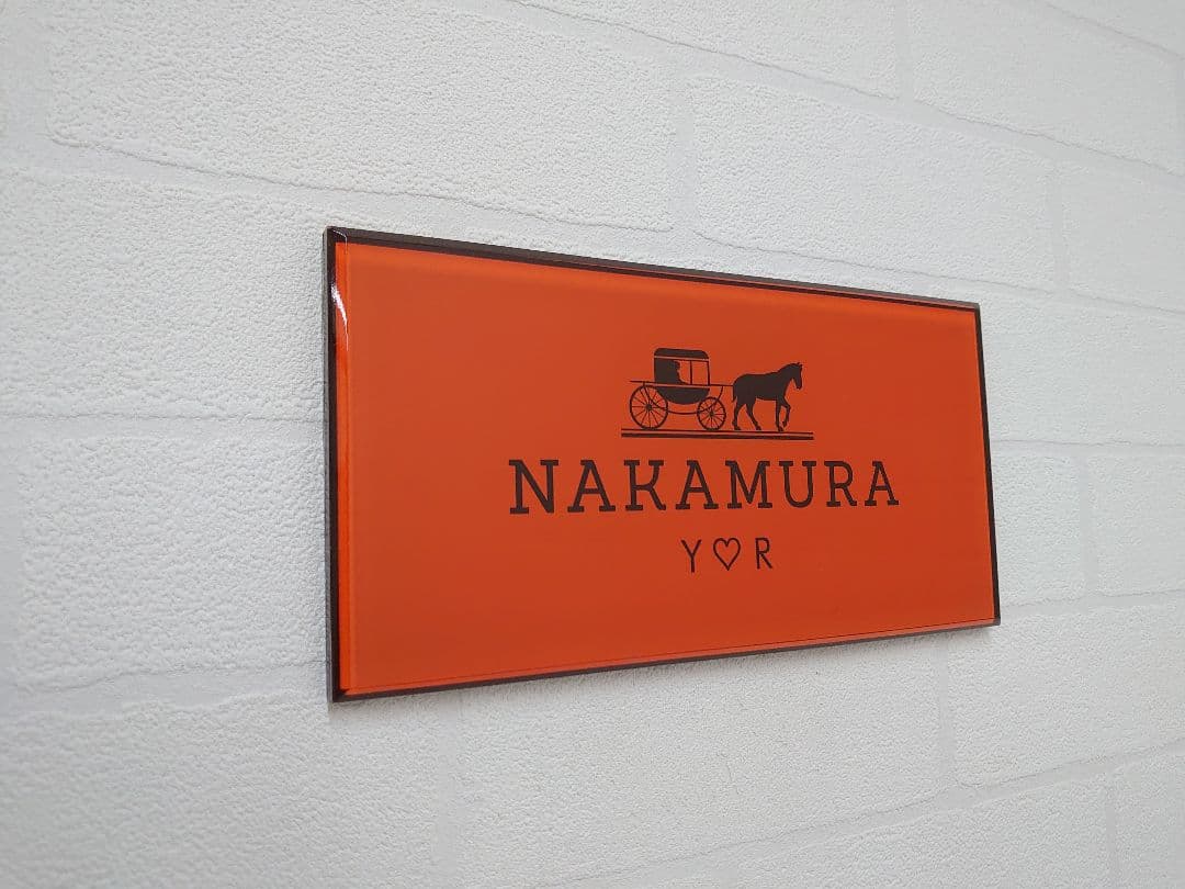 オーダーアクリル表札_最新鋭UV印刷＊4辺45度斜めカット＊300×500㎜まで