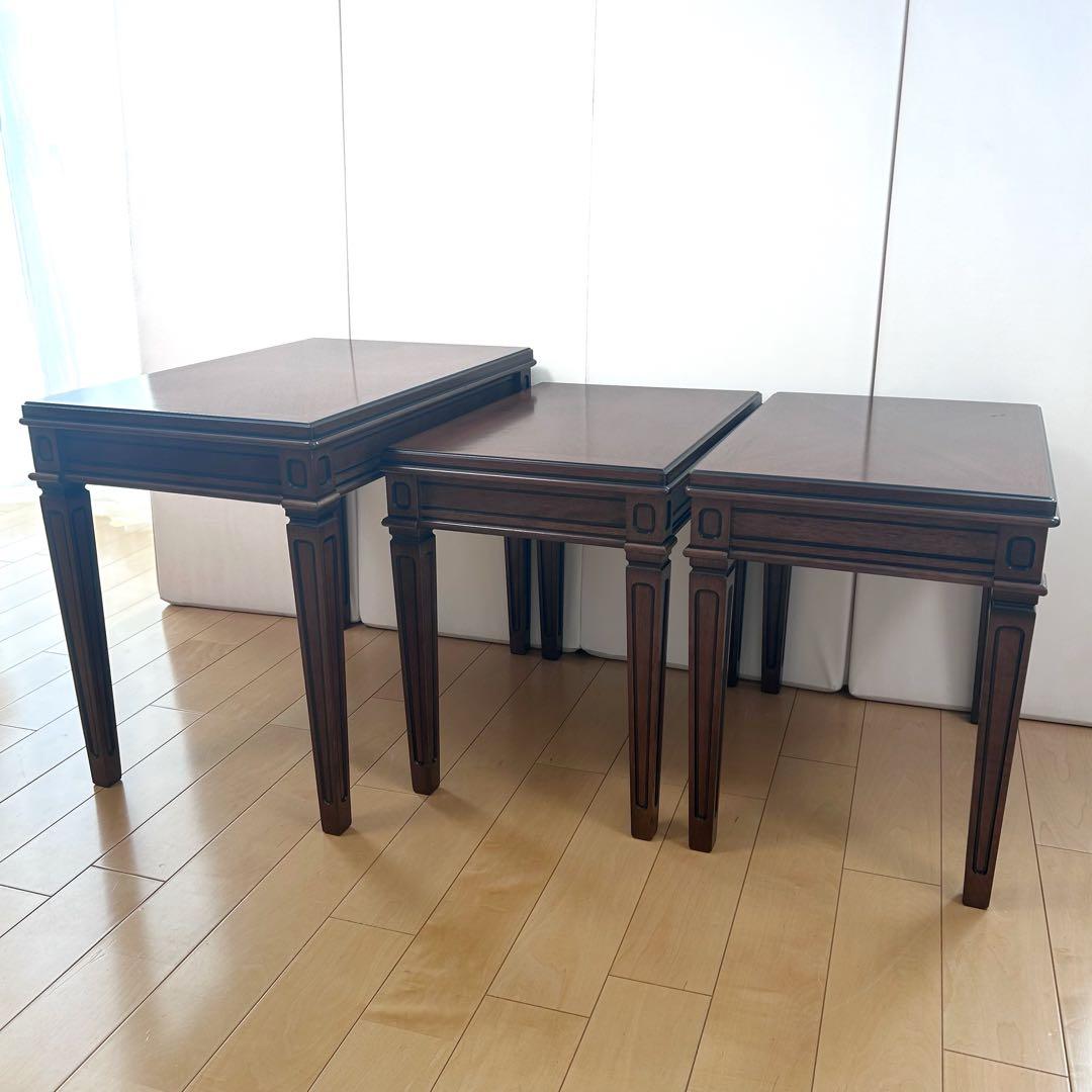 【極希少】　マルニ　地中海ロイヤル　ネストテーブル　3点　天然木　maruni