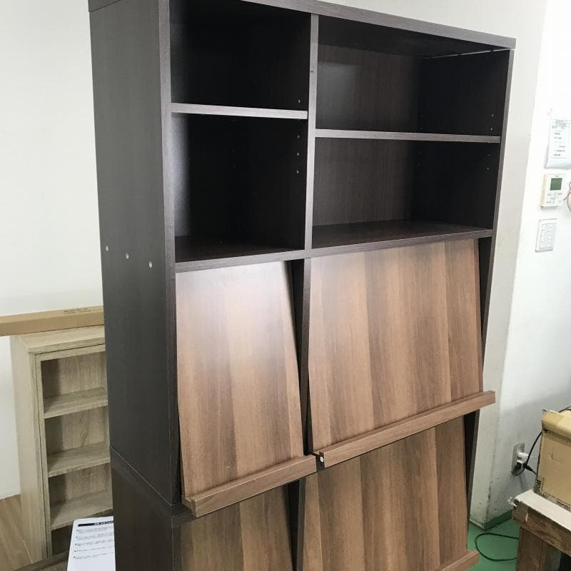 ☆【新品】大型フラップ書棚WNT 上下セット☆【OUTLET】