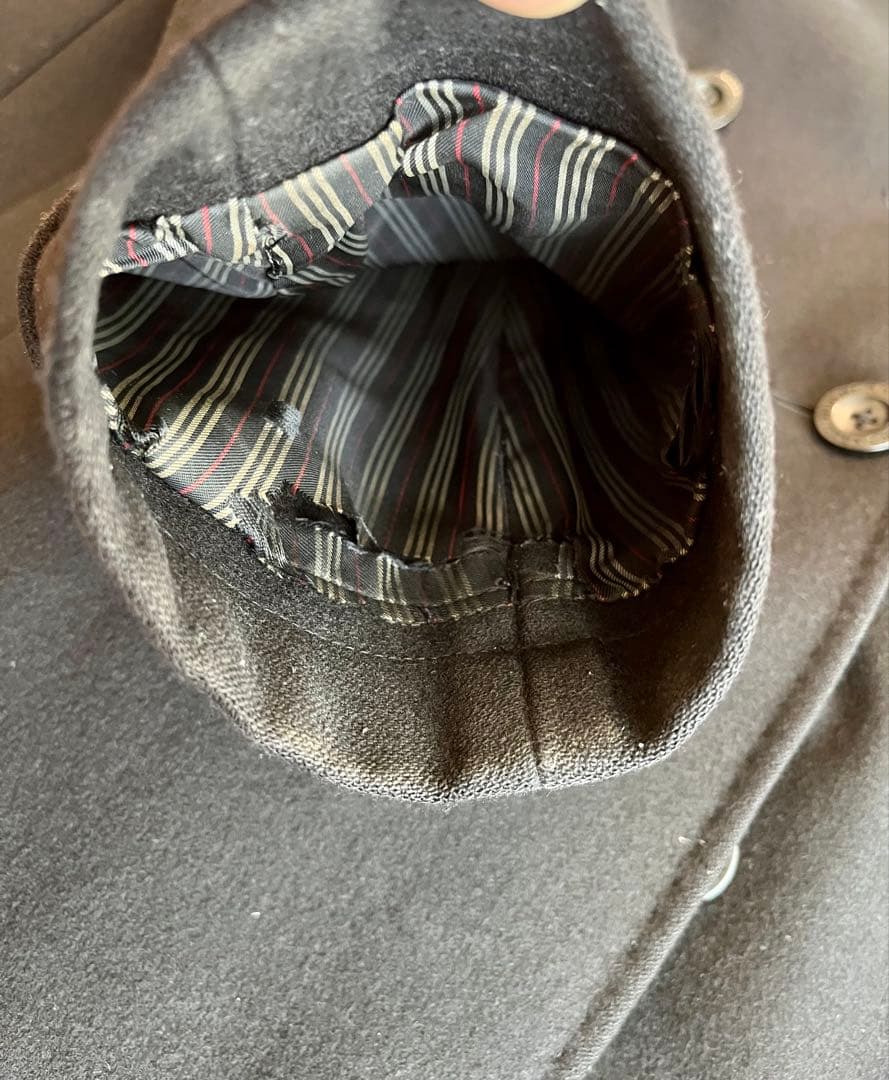 バーバリーブラックレーベル黒カシミア入りトレンチコート