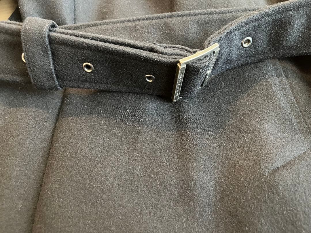 バーバリーブラックレーベル黒カシミア入りトレンチコート