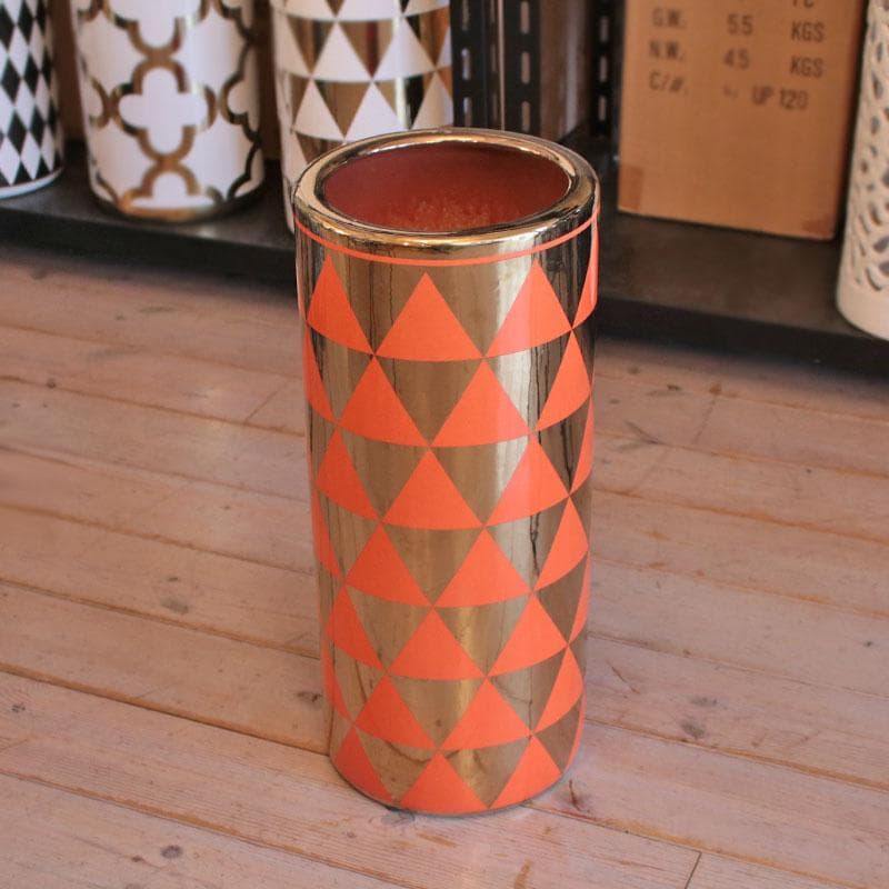 傘立て アンブレラスタンド 陶器製 オレンジ モダン 113-466