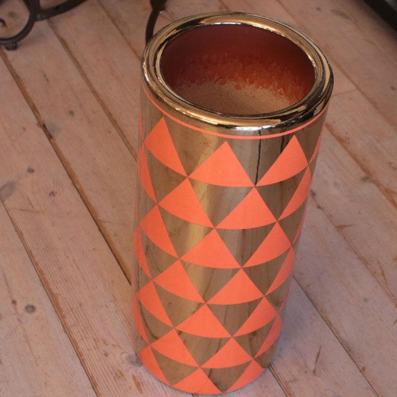 傘立て アンブレラスタンド 陶器製 オレンジ モダン 113-466