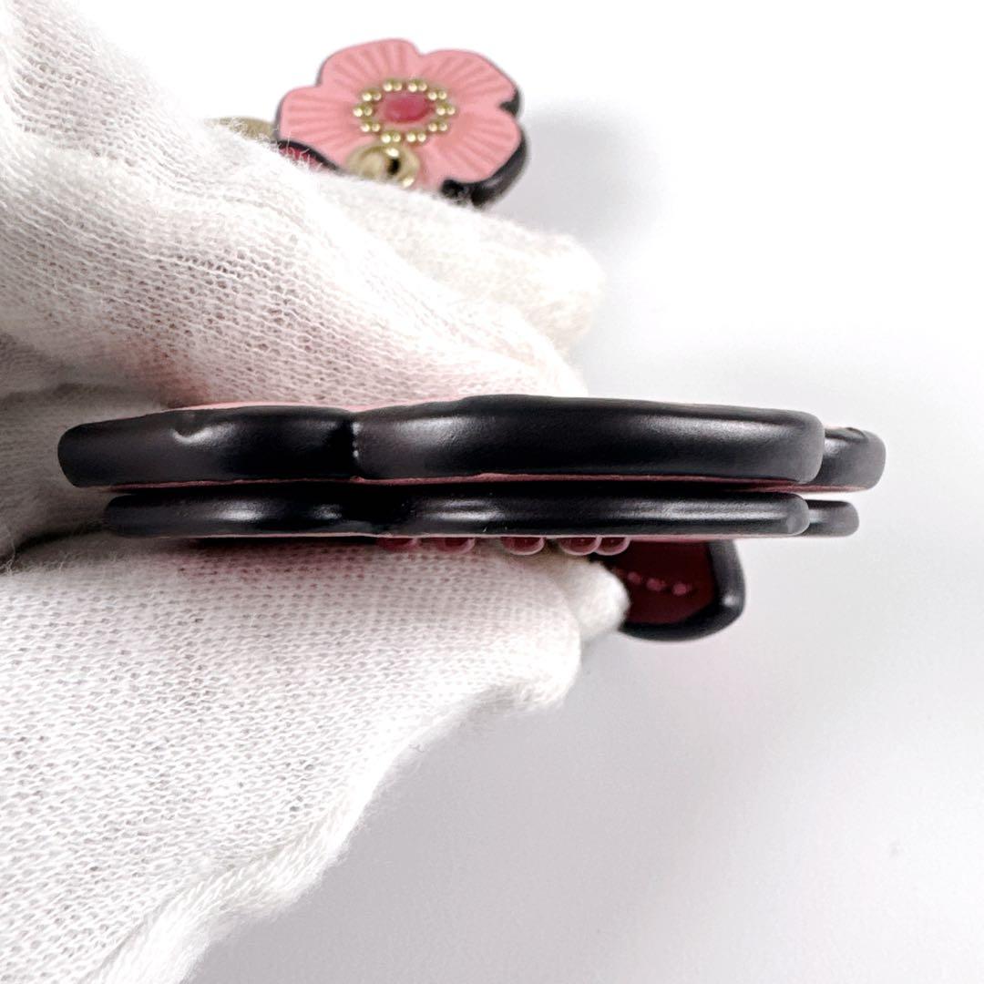 【希少 美品】 COACH コーチ チャーム キーホルダー ティーローズミックス