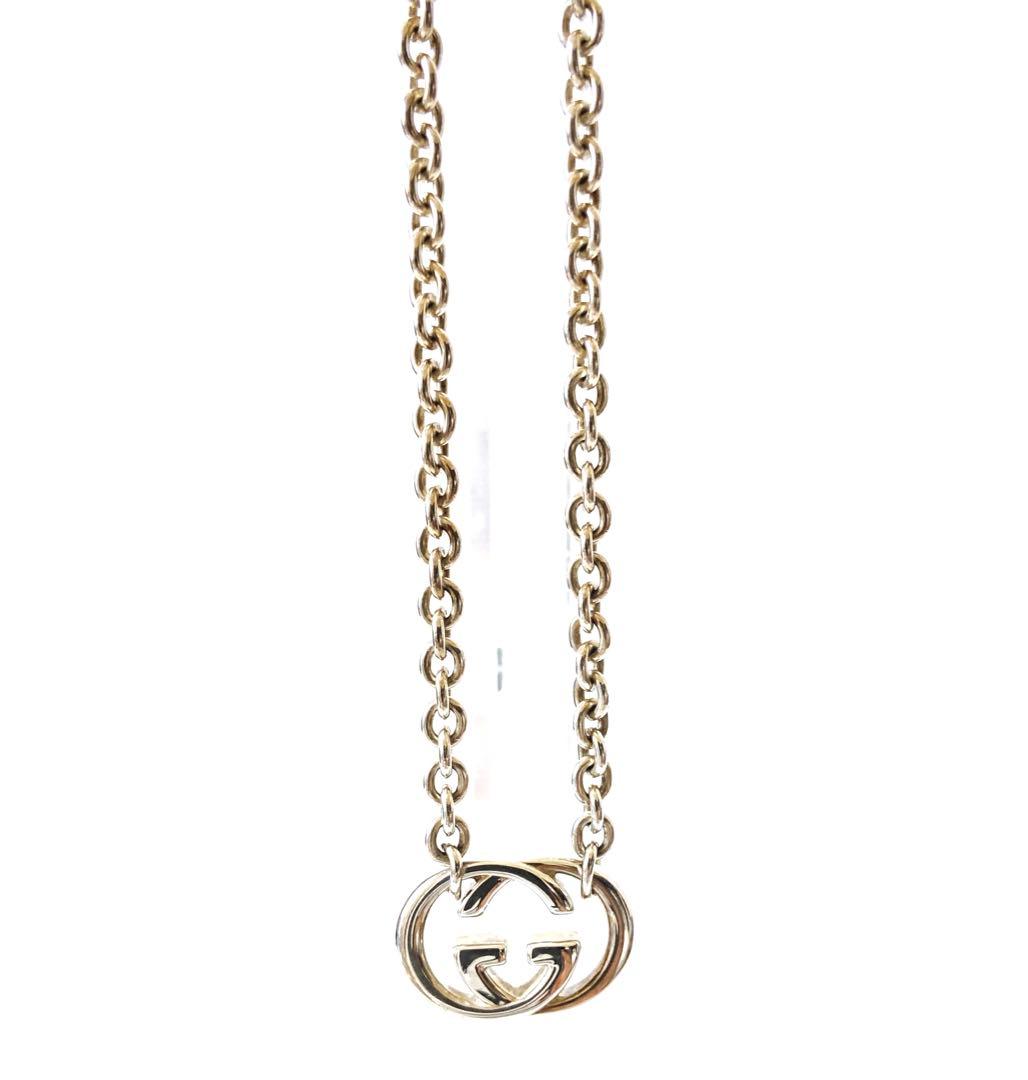 GUCCI グッチ インターロッキング GG チェーンネックレス　シルバー