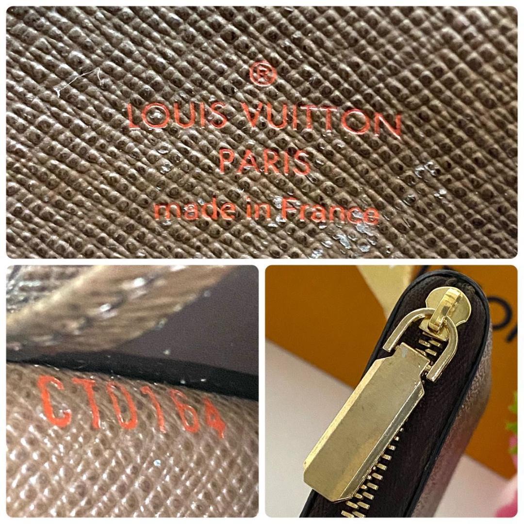 ルイ ヴィトン◎ダミエ パース エベヌ ラウンドファスナー 小銭入れ 茶色