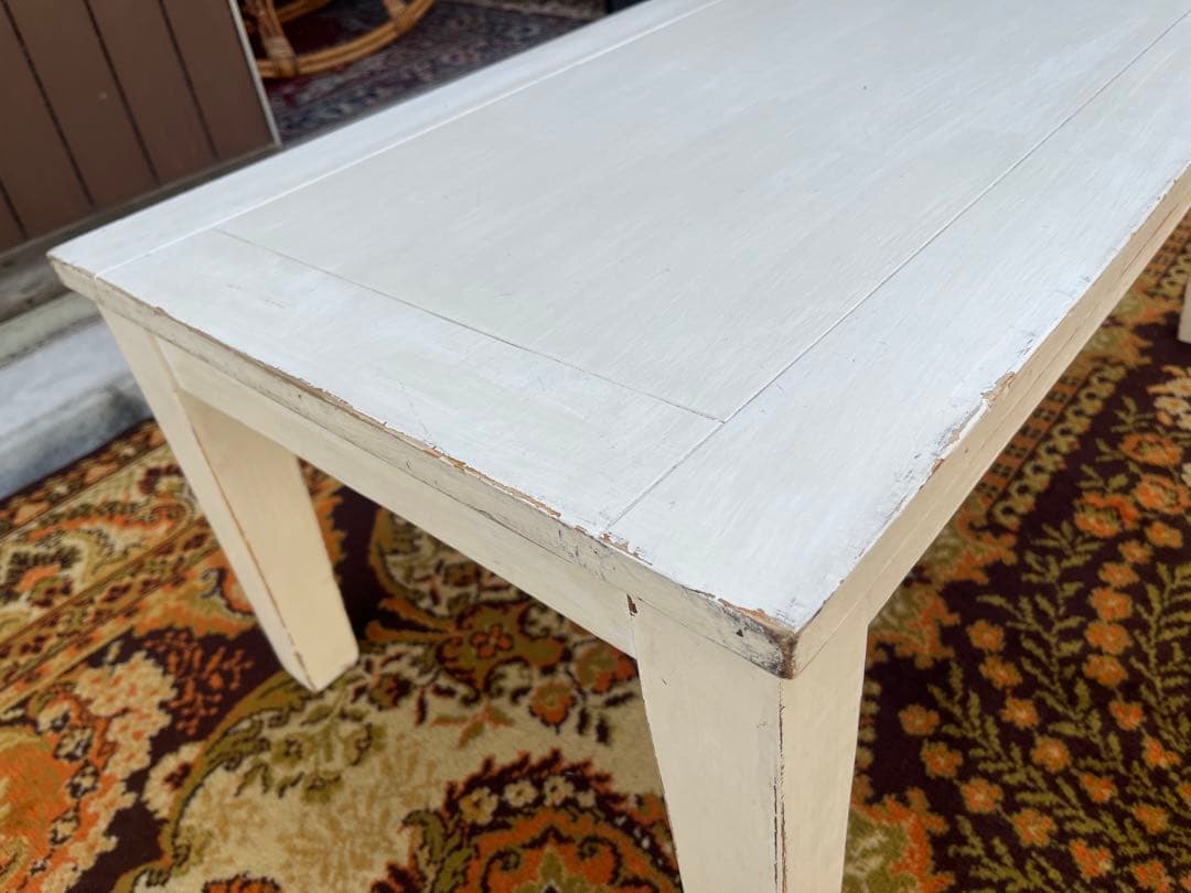 センターテーブル ローテーブル 座卓 ホワイト 白 インテリア 昭和レトロ