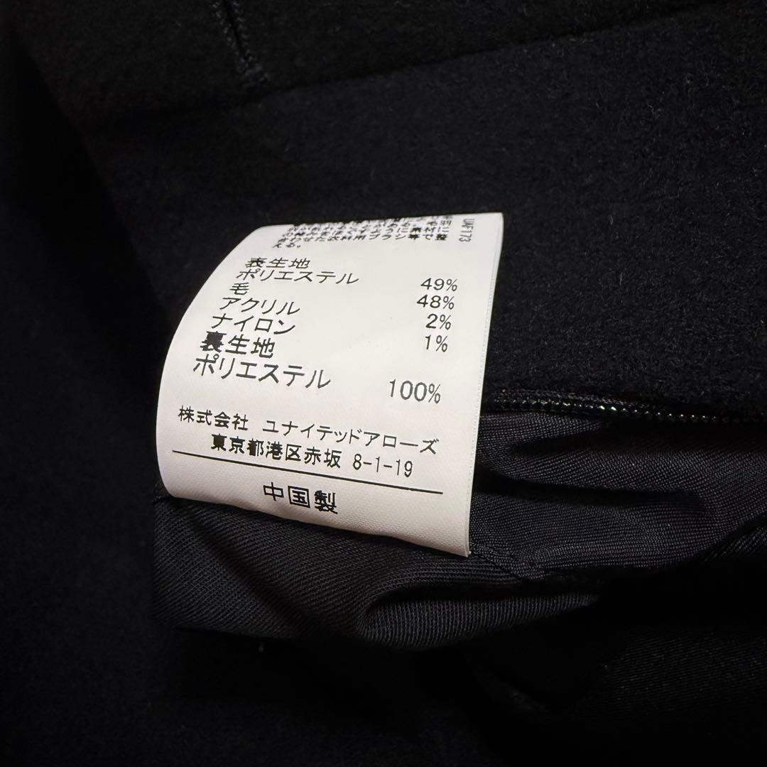 【極美品】CITEN ウール　バルカラーコート　黒　Freeサイズ　ハーフコート