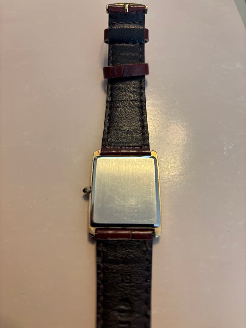 セイコー　ドルチェ　ブラウンレザー クォーツ腕時計 長方形