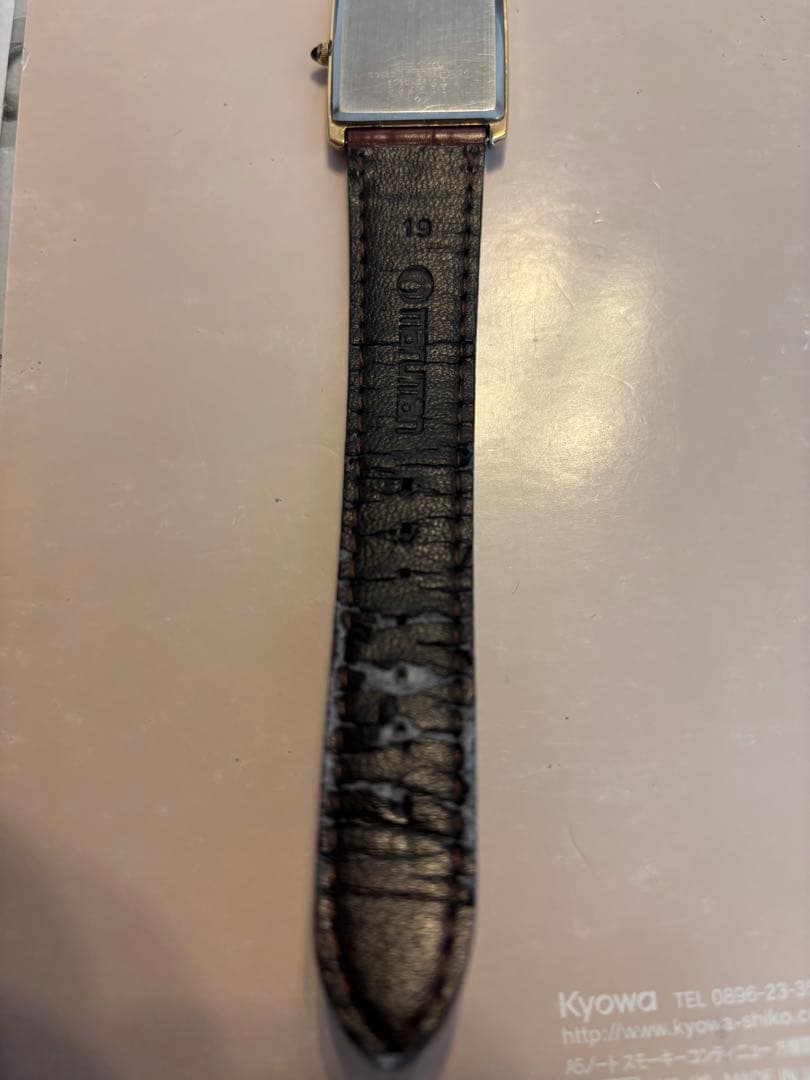 セイコー　ドルチェ　ブラウンレザー クォーツ腕時計 長方形