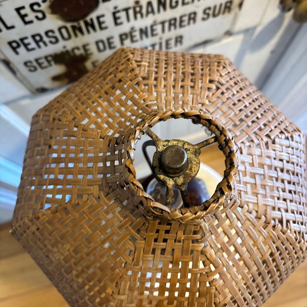 籐　ラタン　ライト　ヴィンテージ　アンティーク　レトロ