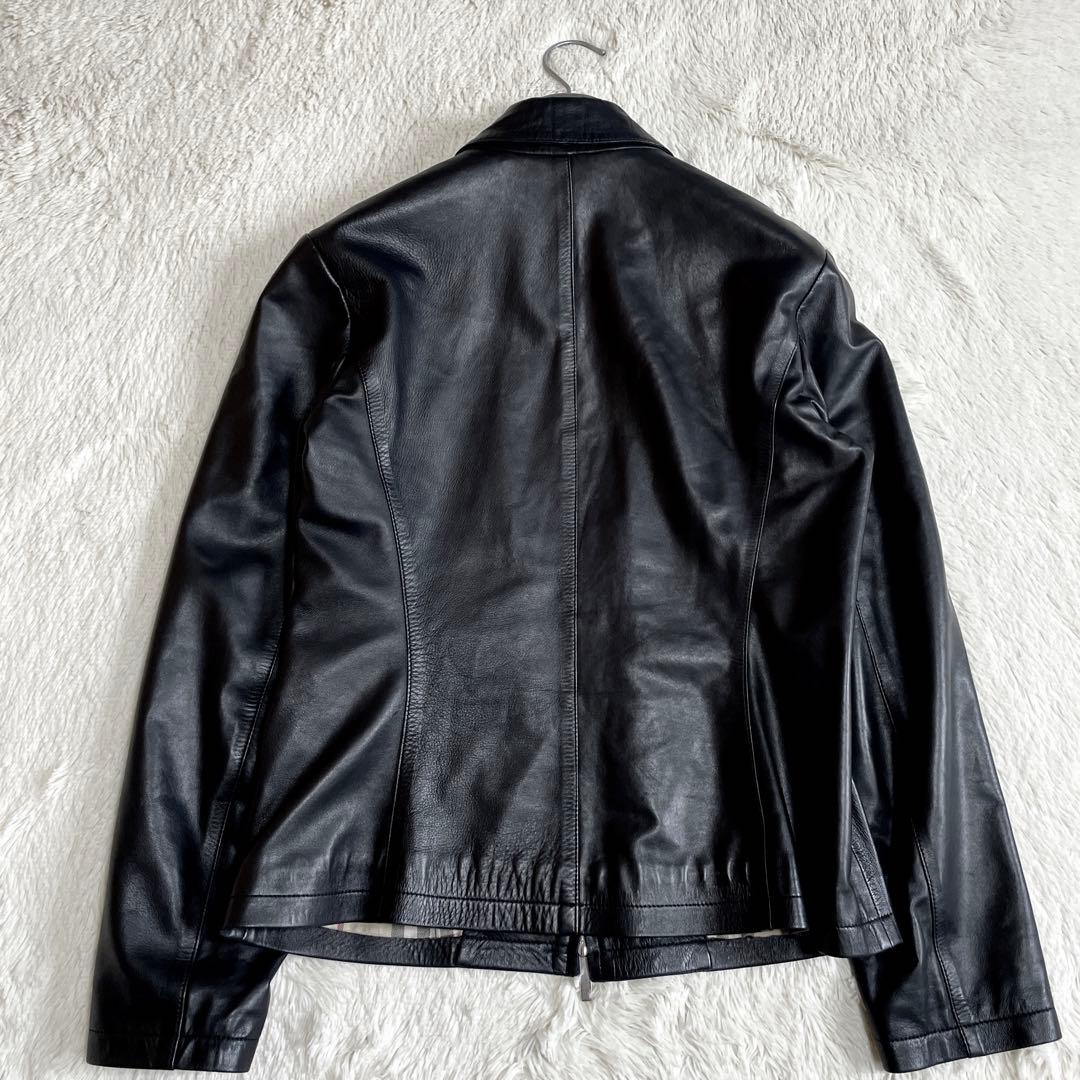 美品 BURBERRY 比翼バーバリー ノバチェック シングル レザージャケット