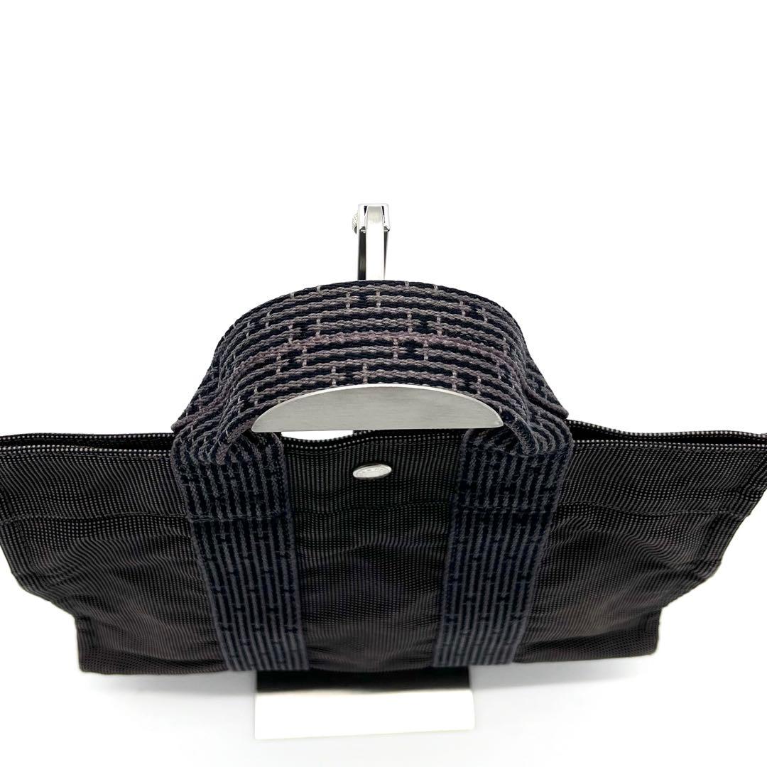 HERMESエルメス エールラインPM トートバッグ グレー カデナ付 通勤B5