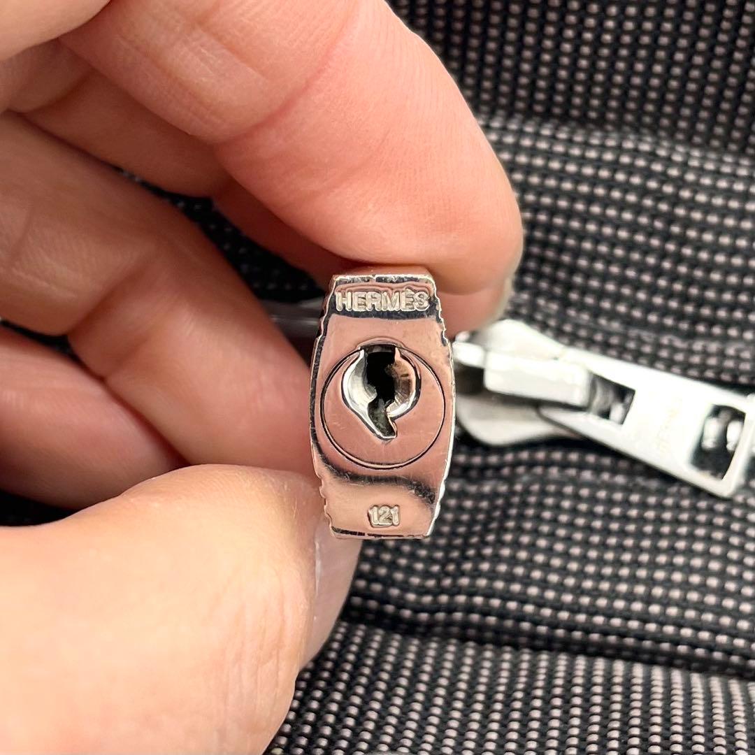 HERMESエルメス エールラインPM トートバッグ グレー カデナ付 通勤B5