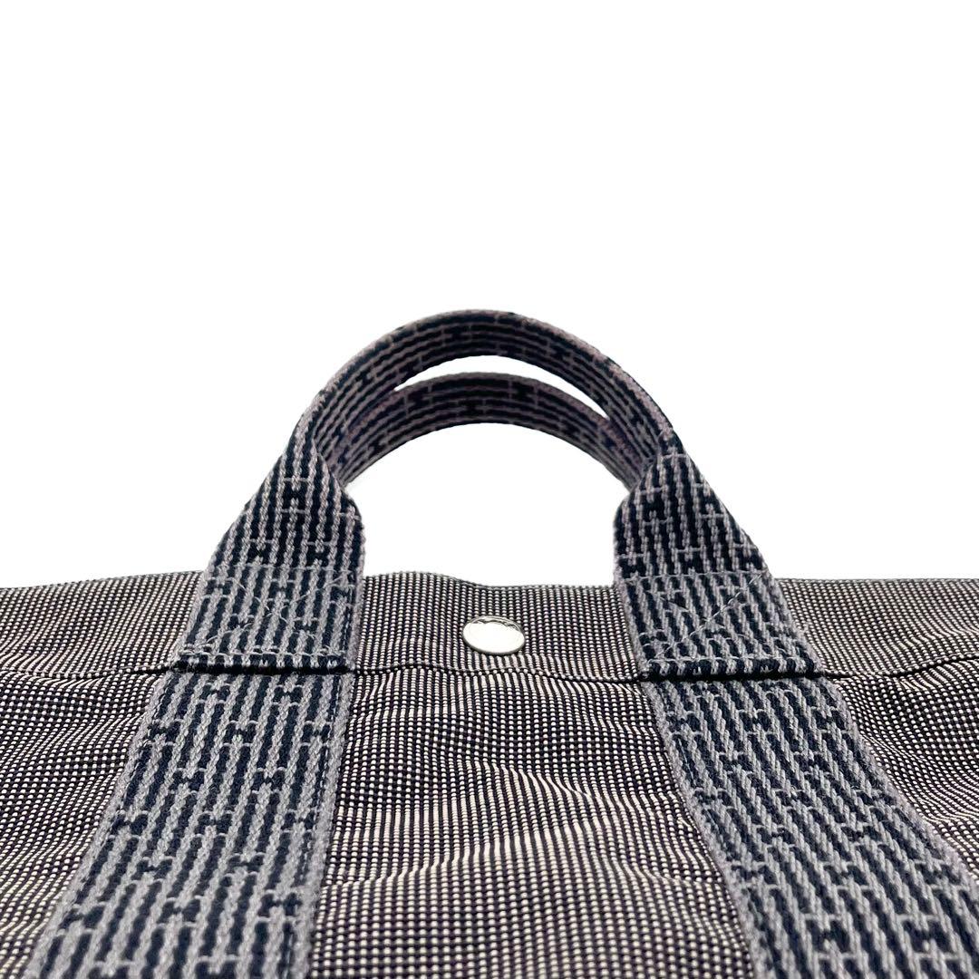 HERMESエルメス エールラインPM トートバッグ グレー カデナ付 通勤B5