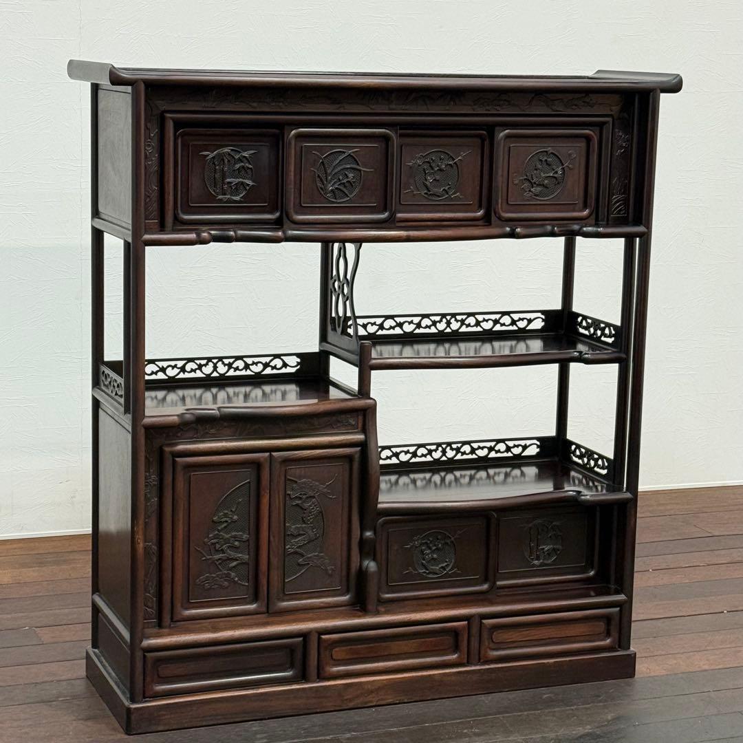 H21K67 紫檀 茶箪笥 唐木 和箪笥