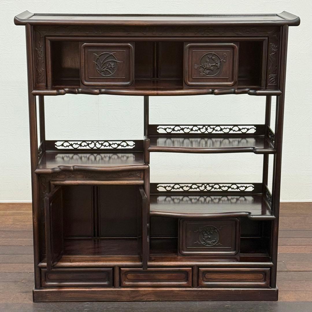 H21K67 紫檀 茶箪笥 唐木 和箪笥