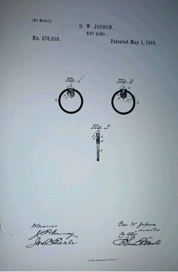 稀少！1883年 米国製 ビンテージ ブラス キーホルダー