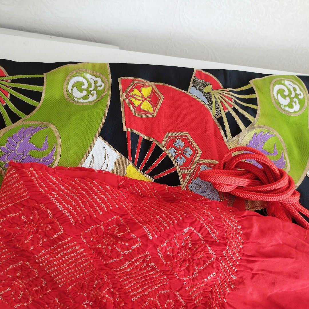 アンティーク白地の着物と袋帯セット