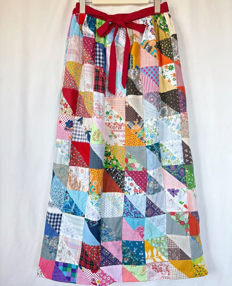 70s vintage パッチワーク ラップ スカート