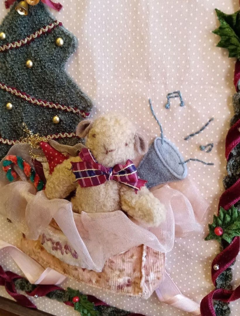 希少　マニー　Many　クリスマス　コラージュ　パッチワーク　フレーム