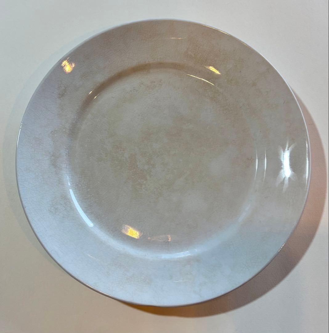 フランスアンティーク サーギュミヌ窯 美しい白いお皿-B 22.5cm