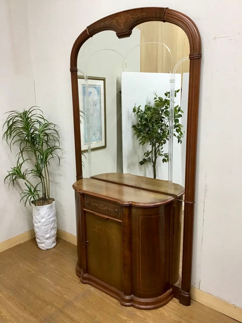 管842☆イタリア製☆ヴェローナクラシック☆超特大ミラー＆キャピネット