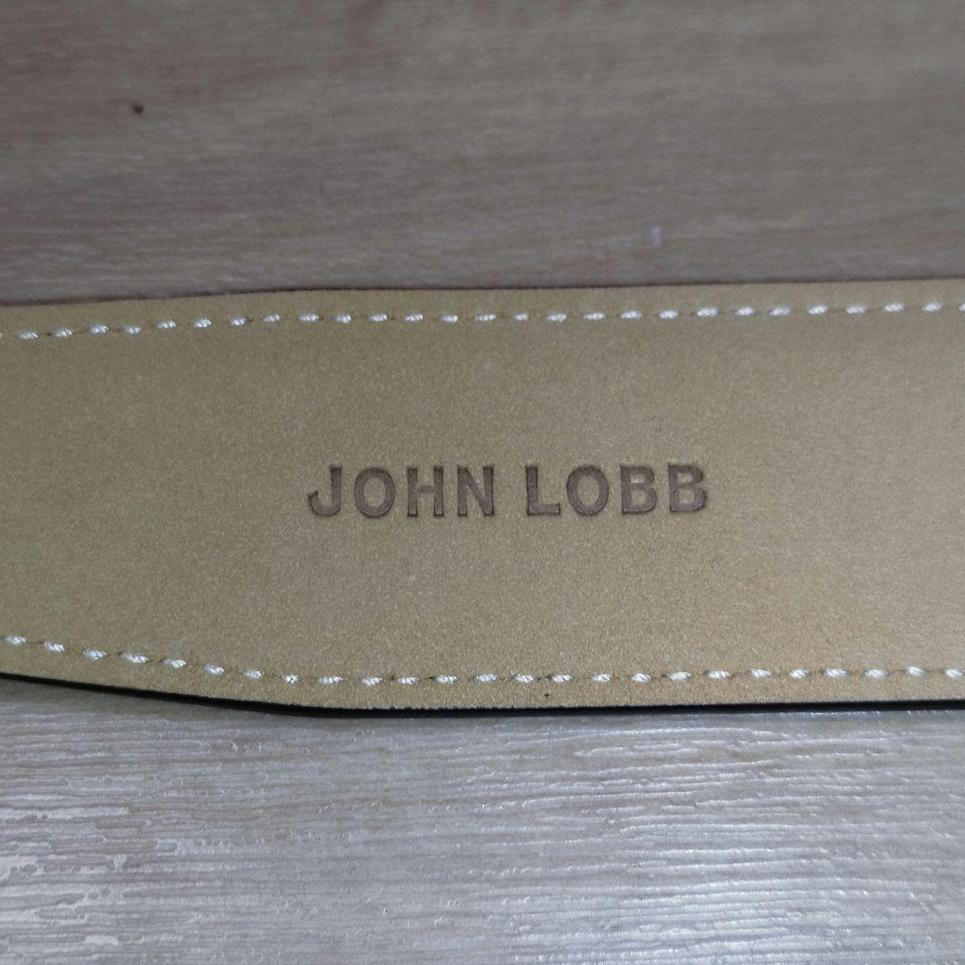 【美品】ジョンロブ　ベルト　カーフレザー　黒色　ブラック　85サイズ　メンズ