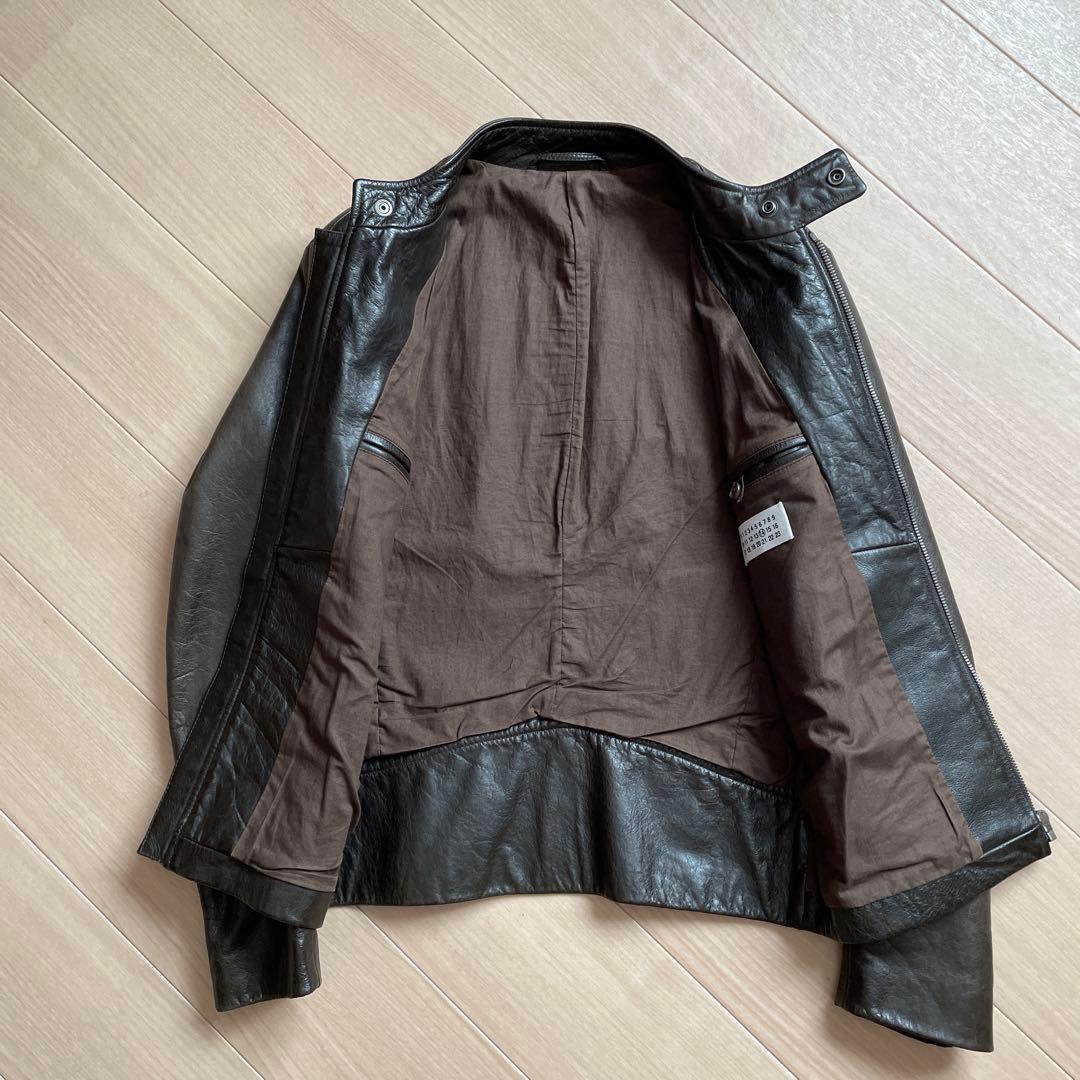 メゾンマルタンマルジェラ ハの字ライダース 46 ダークブラウン アーカイブ