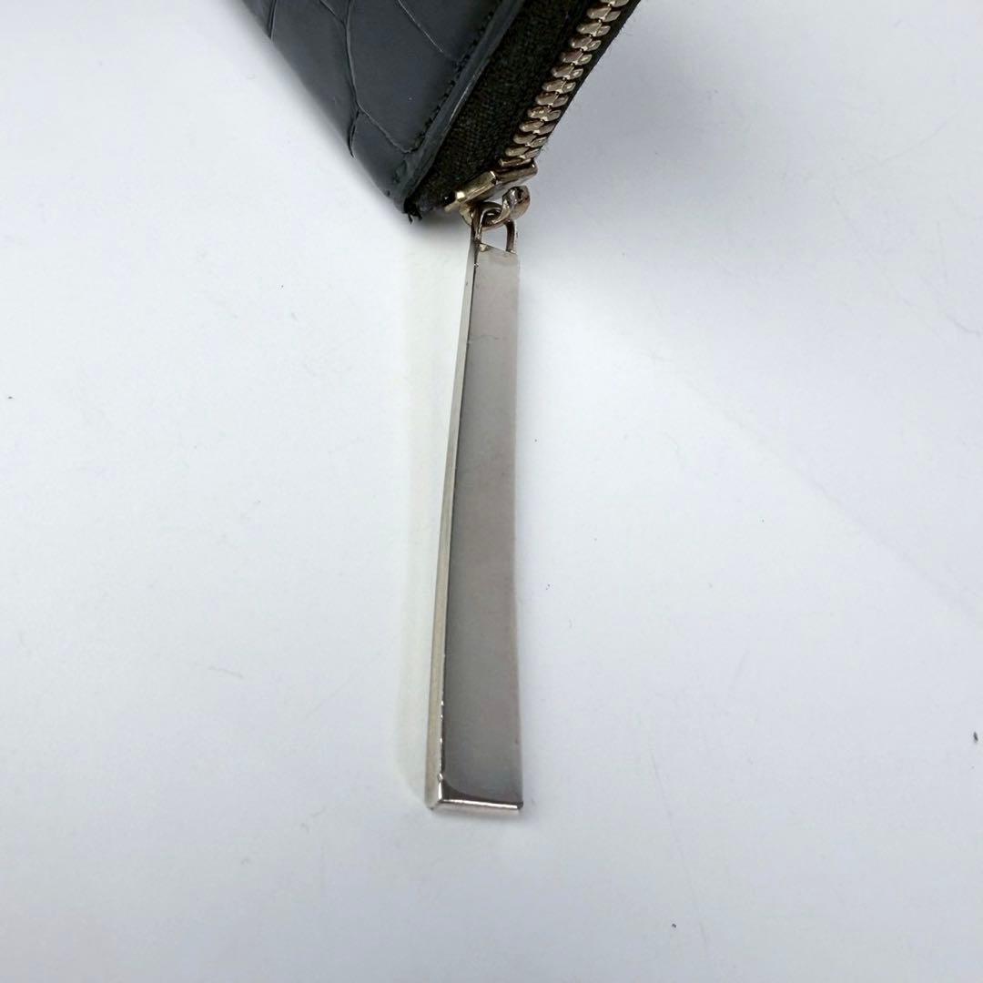 【美品】池田工芸　クロコ　ラウンドファスナー　ロングウォレット　ゴールドパイソン