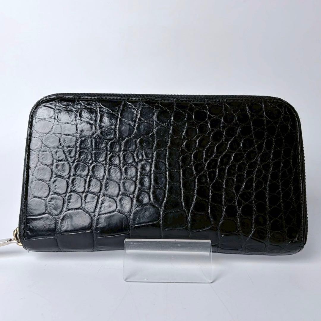 【美品】池田工芸　クロコ　ラウンドファスナー　ロングウォレット　ゴールドパイソン