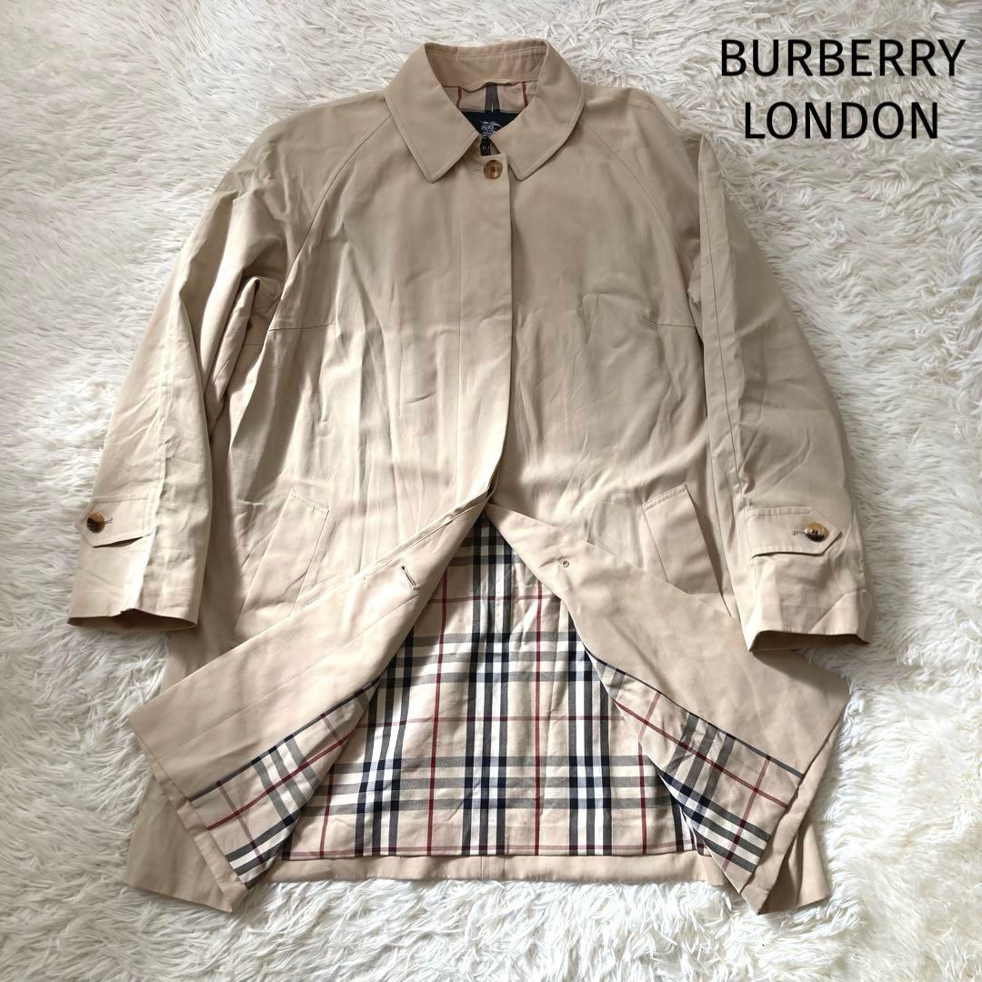 バーバリーロンドン　ステンカラーコート　ノバチェック　大きいサイズ　13号