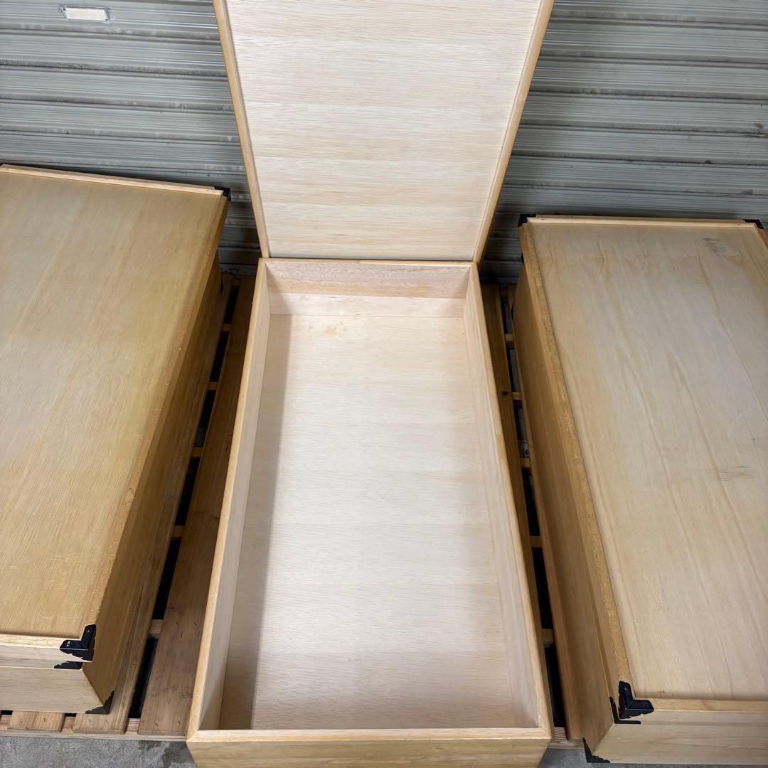 2段桐製　着物収納　衣装収納　ケース　3個セット　和家具